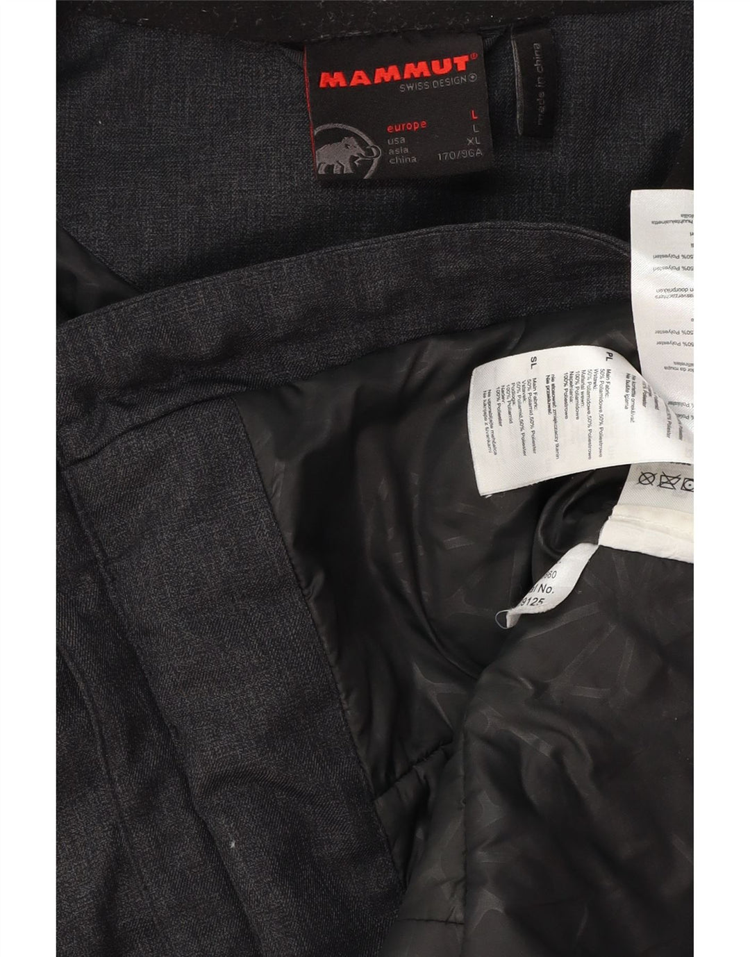 Damski płaszcz wiatrówka z kapturem MAMMUT UK 16, duży, szary poliester