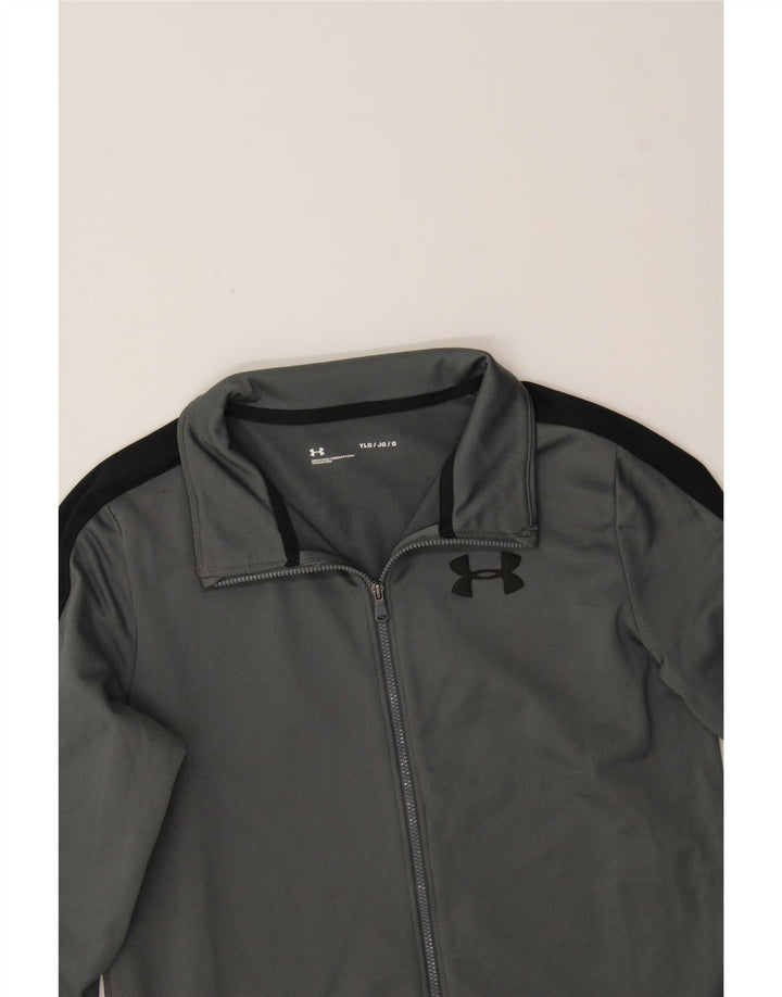 UNDER ARMOUR Boys Tracksuit Top Jacket 11-12 Years Large  Grey Colourblock Vintage Under Armour and Second-Hand Under Armour from Messina Hembry 