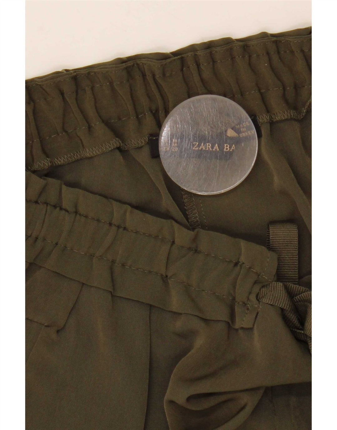 Damskie zwężane spodnie codzienne Zara, średnie W28 L27 Khaki, poliester