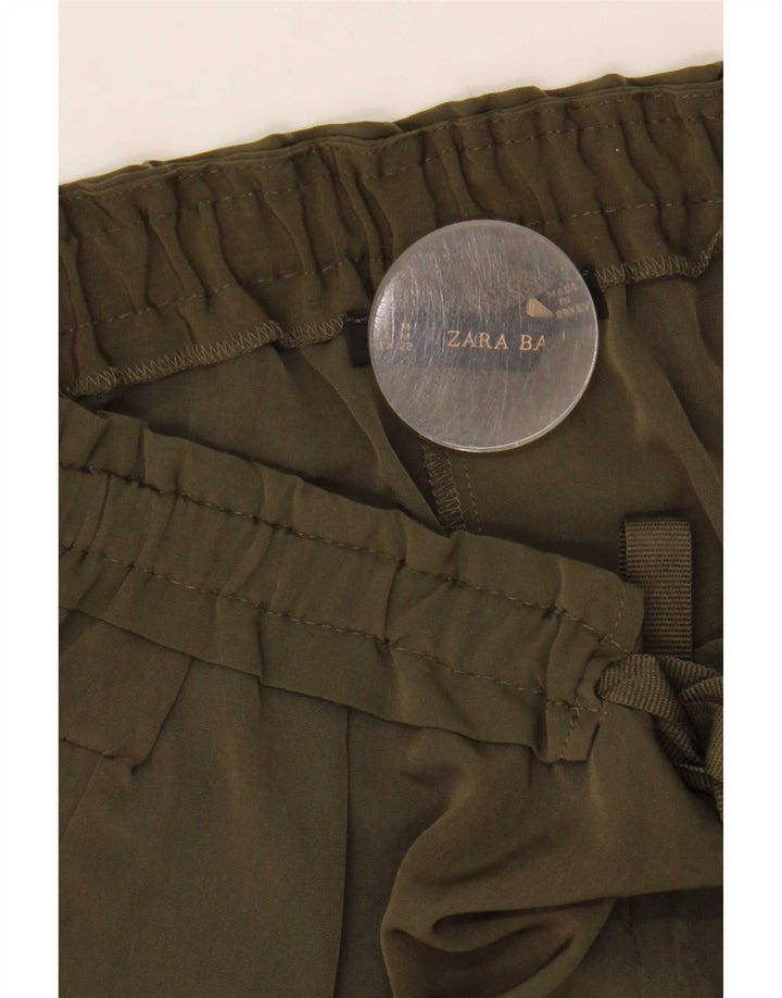 Damskie zwężane spodnie codzienne Zara, średnie W28 L27 Khaki, poliester