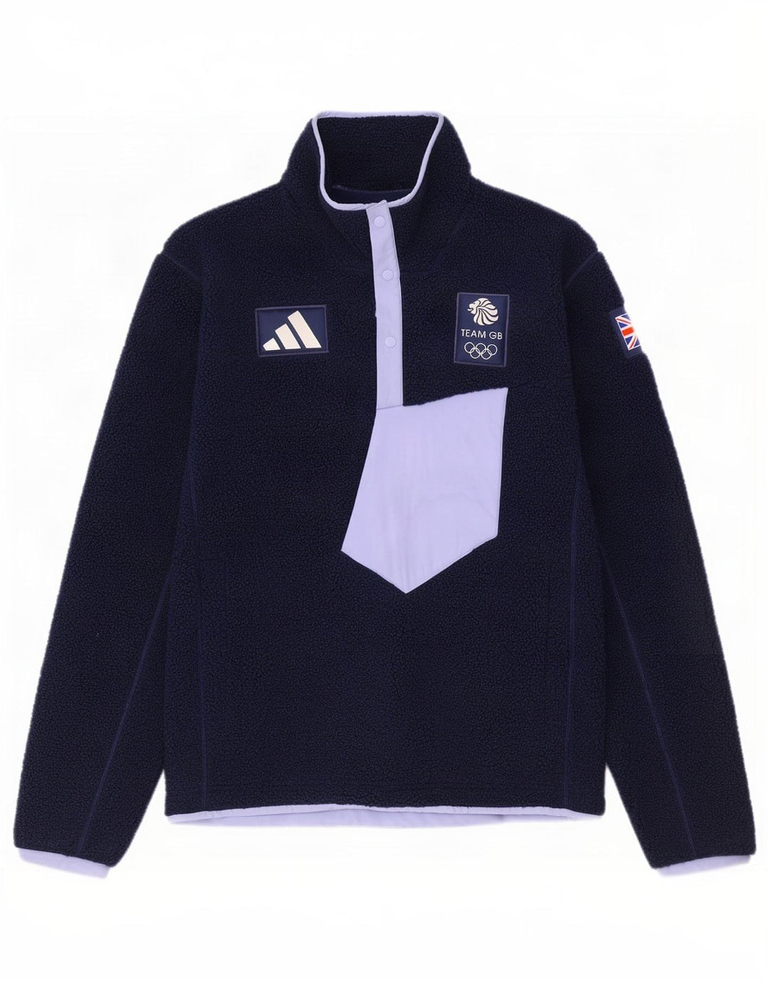 Bluza polarowa adidas męska Team GB z guzikami pod szyją, w kolorze średniego granatu