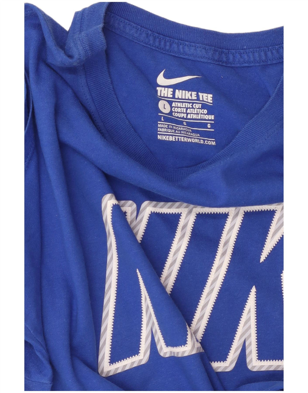 Męski T-shirt NIKE o sportowym kroju z grafiką, duży, niebieski