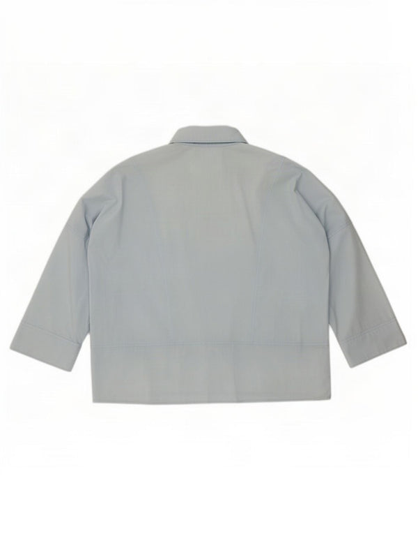 Damska koszula oversize z rękawem 3/4 Benetton UK 10, mała, niebieska bawełniana