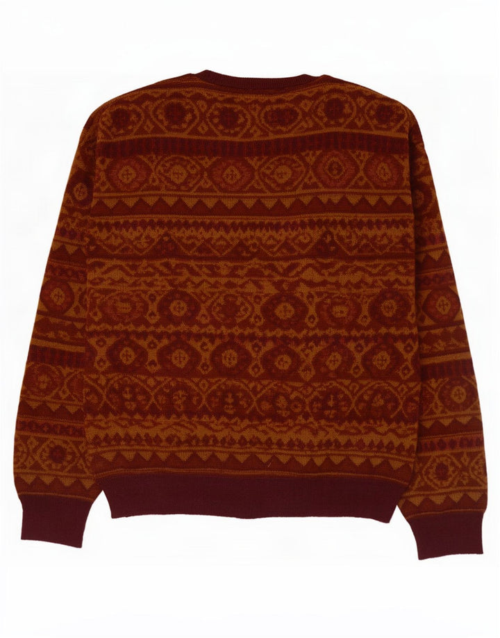Męski sweter rozpinany De Pietri XL, brązowy, geometryczny