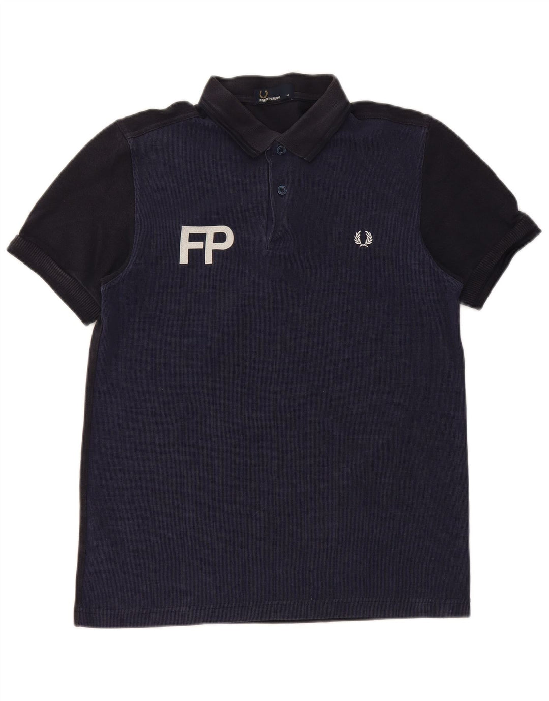 Męska koszulka polo Fred Perry z grafiką, średnia, granatowa, bawełniana w bloki kolorów