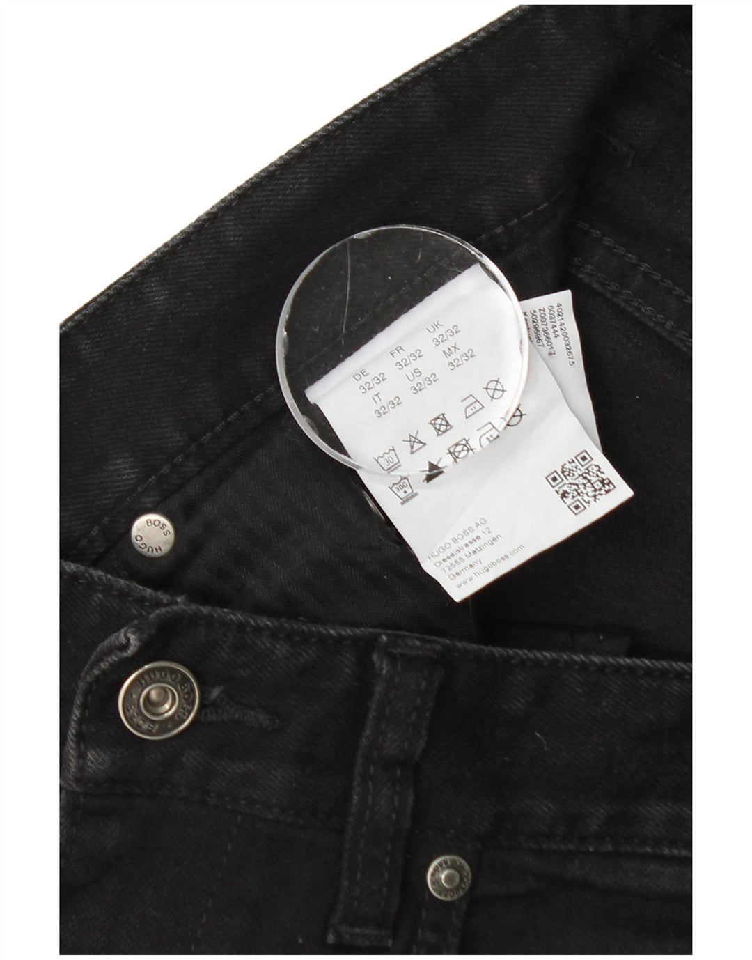 Męskie jeansy slim Hugo Boss W32 L32 Czarne bawełniane