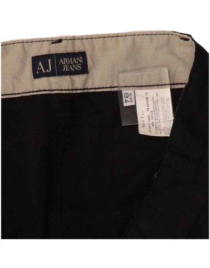 Męskie spodnie typu casual Bootcut Armani W34 L32 Czarna bawełna