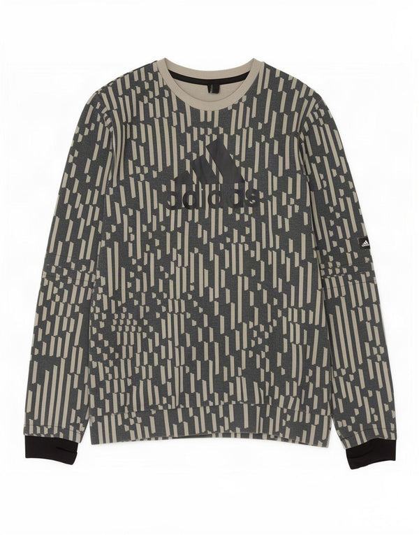 Chłopięca bluza Adidas z grafiką, 15-16 lat, szara, geometryczna bawełna