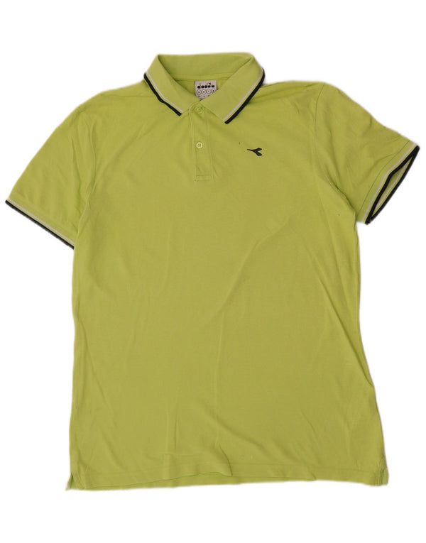 Męska koszulka polo Diadora XL, bawełniana w zielone paski