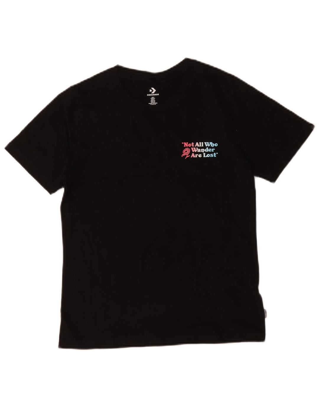 Damska koszulka z grafiką Converse Top UK 10, mała, czarna bawełna