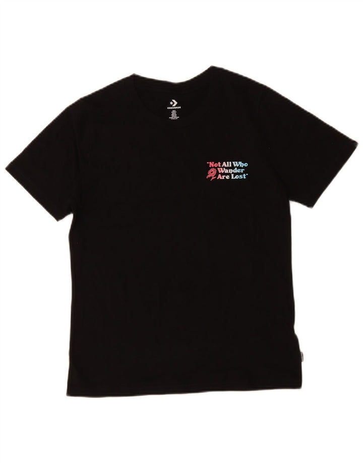 Damska koszulka z grafiką Converse Top UK 10, mała, czarna bawełna