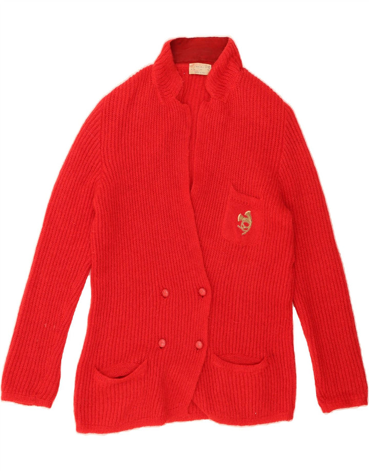 VINTAGE Womens Oversized Cardigan Sweater IT 40 Small Red Mohair Vintage Vintage and Second-Hand Vintage from Messina Hembry 