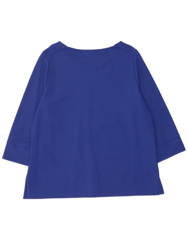 Damski top Jaeger z rękawem 3/4, UK 18 XL, niebieska wiskoza