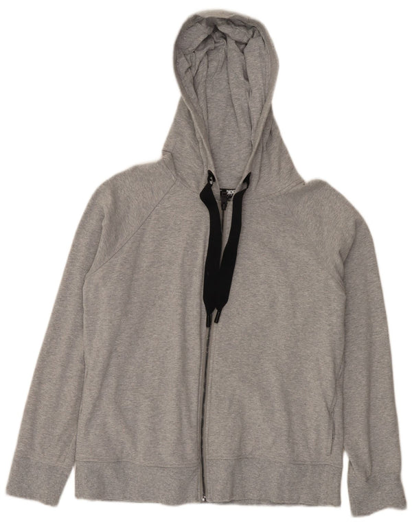 Damski sweter z kapturem i zamkiem Dkny UK 16, duży, szary, nakrapiany, bawełniany