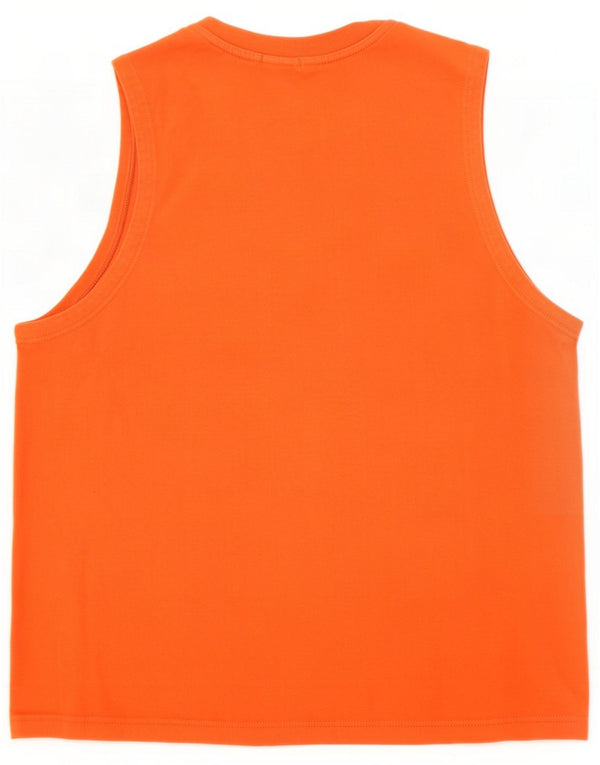 Champion Mens Vest Top Small Orange Cotton