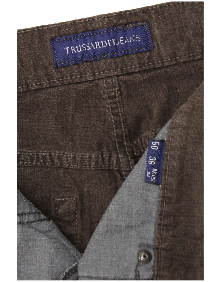 Męskie proste spodnie na co dzień TRUSSARDI IT 50 Large W34 L29 Brown