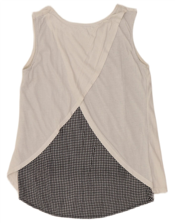 DESIGUAL Damska bluzka bez rękawów Top UK 10 Small White Floral