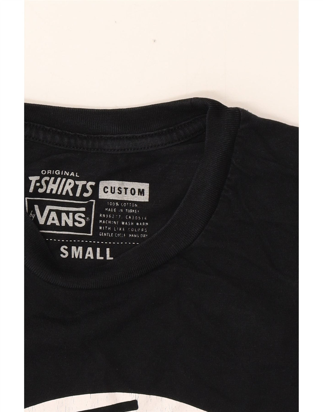 Męski T-shirt z grafiką VANS o dopasowanym kroju, mały, czarny, bawełniany