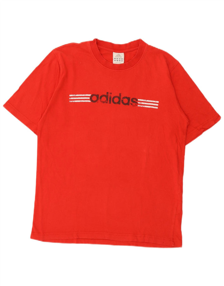 Męska koszulka z grafiką Adidas, bawełniana, średnia czerwona