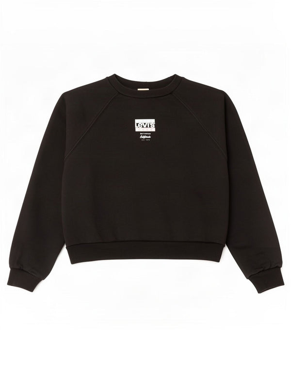 Damska bluza Levi's Oversize Crop Graphic Jumper UK 6 XS Czarna bawełna