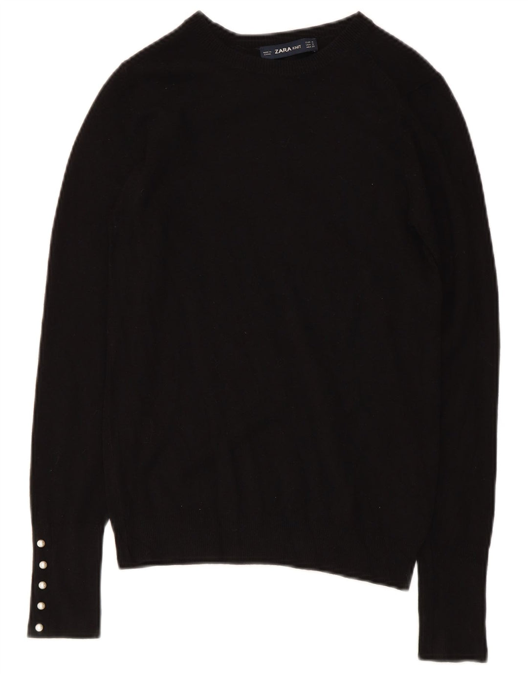 Sweter damski Zara z dekoltem w łódkę UK 8, mały, czarny