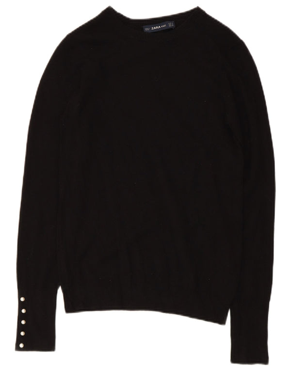 Sweter damski Zara z dekoltem w łódkę UK 8, mały, czarny