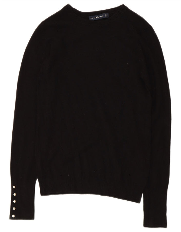 Sweter damski Zara z dekoltem w łódkę UK 8, mały, czarny