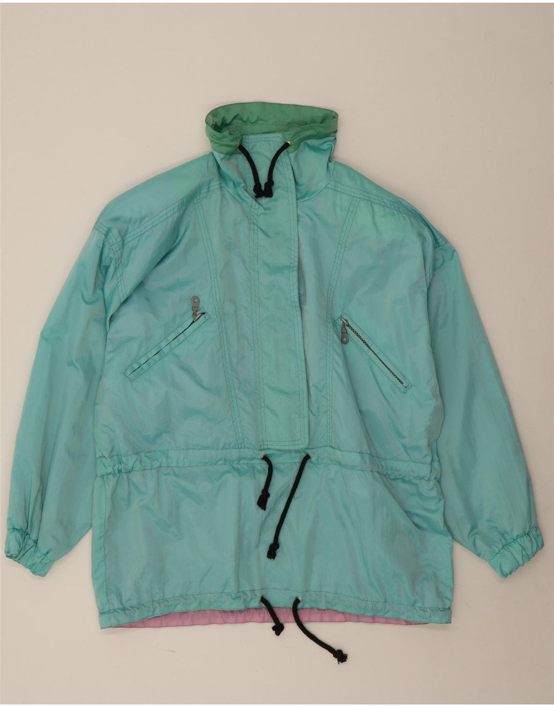 Vintage damska kurtka przeciwdeszczowa UK 20 2XL niebieska