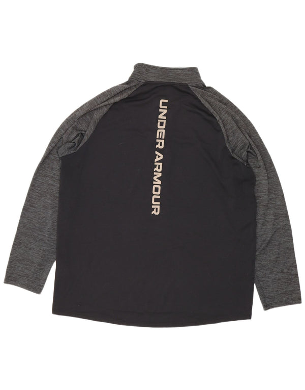 Męski top z grafiką Under Armour, zapinany na zamek, z długim rękawem, duży, czarny, sportowy