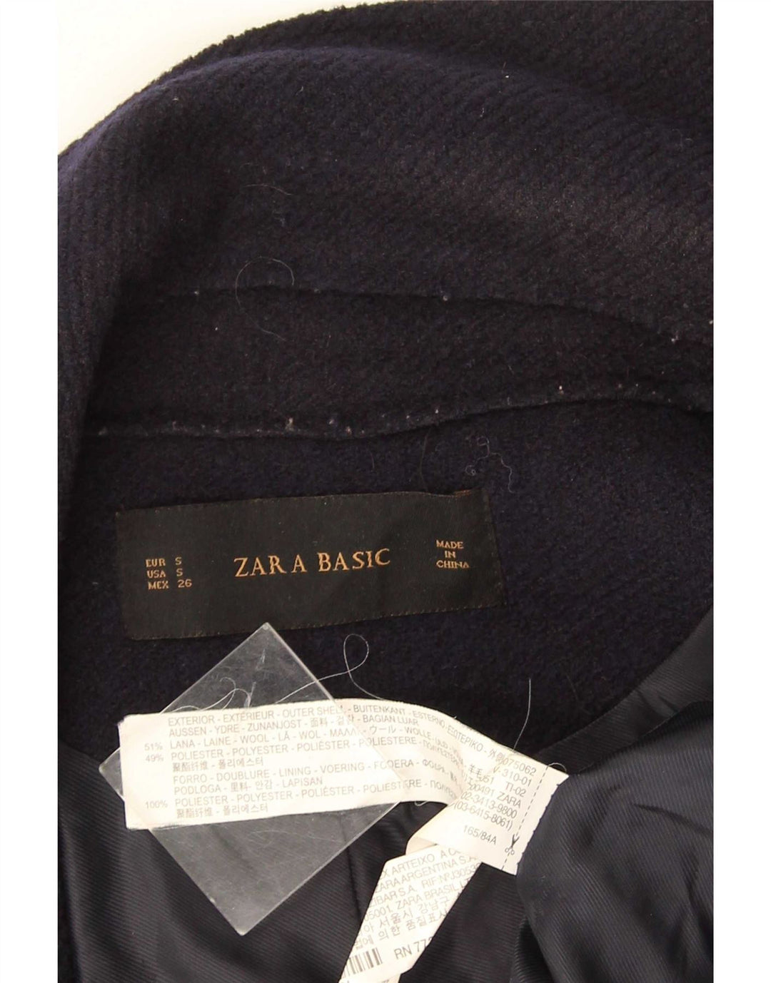 Bezrękawnik damski Zara Longline Open UK 10 Small, granatowy, wełniany