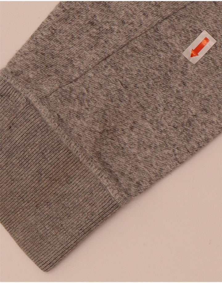 Męski top Superdry z długim rękawem, średnioszary, bawełniany w cętki