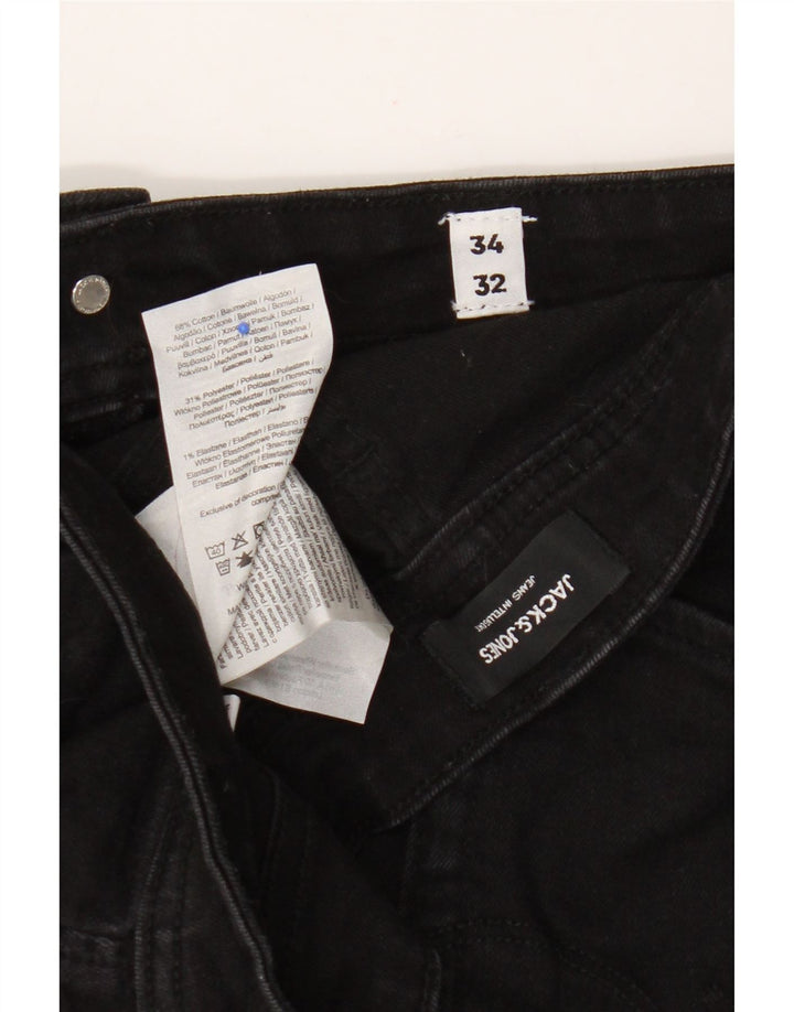 Męskie jeansy typu slim Jack & Jones W34 L32, czarne, bawełniane