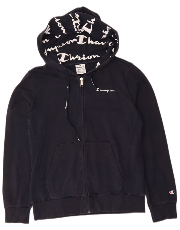 Damski sweter z kapturem i zamkiem CHAMPION UK 14 Średni granatowy, bawełniany