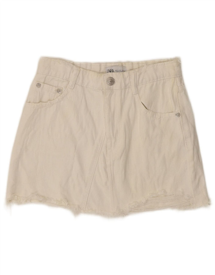 Damskie spodenki jeansowe Zara małe W26 białe