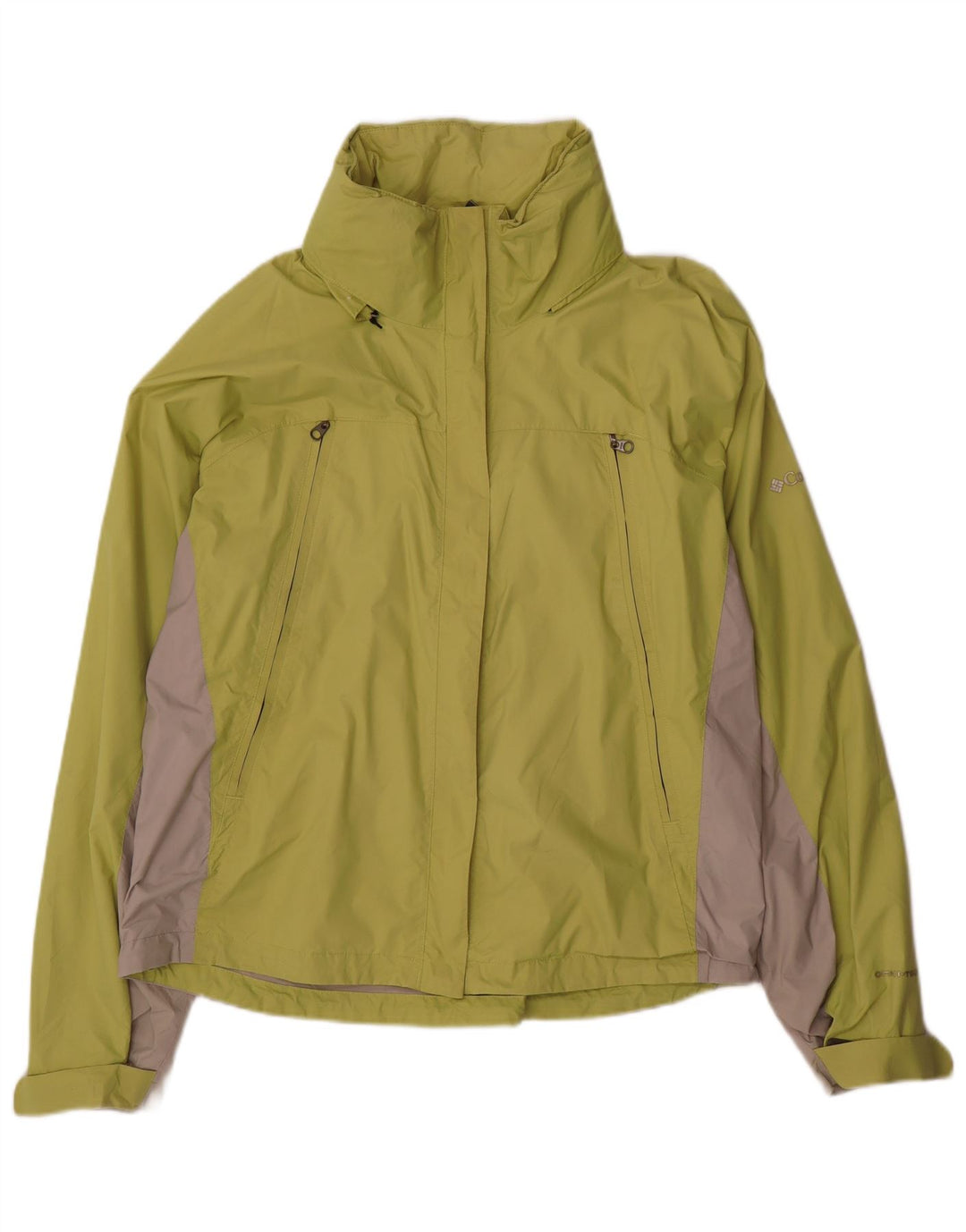 Damska kurtka przeciwdeszczowa Columbia Omni-Tech UK 18 XL Zielony nylon z blokami kolorów