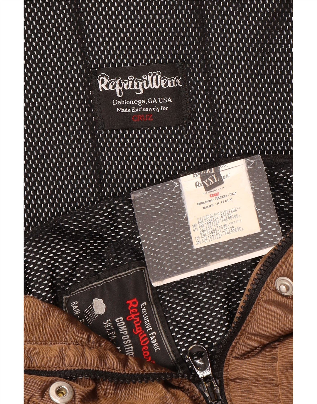 Kurtka wiatrówka damska Refrigiwear Cruz z kapturem UK 20 2XL Brązowa Poliamid