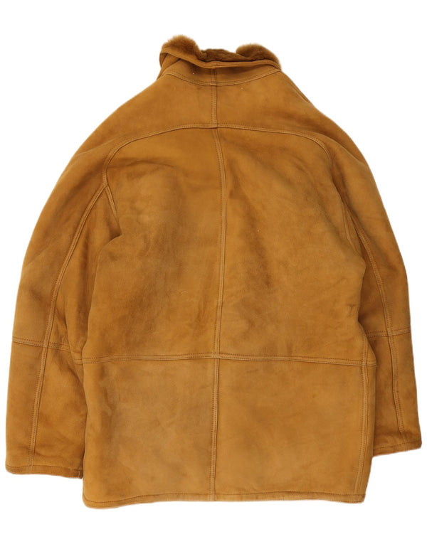 Vintage męska kurtka shearling IT 52 XL brązowa