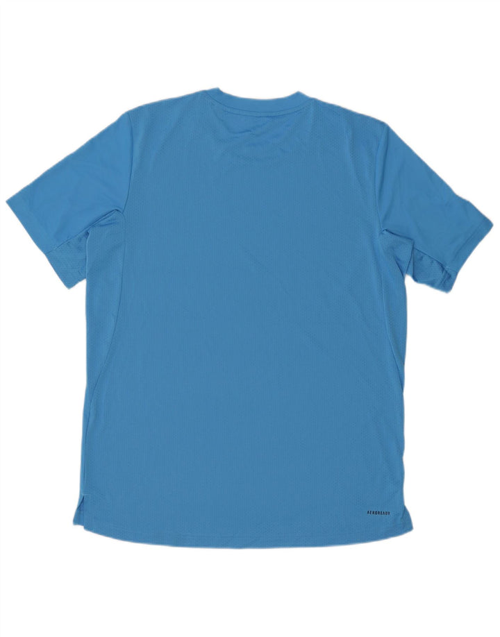 Męski T-shirt ADIDAS Aeroready o regularnym kroju, średni niebieski