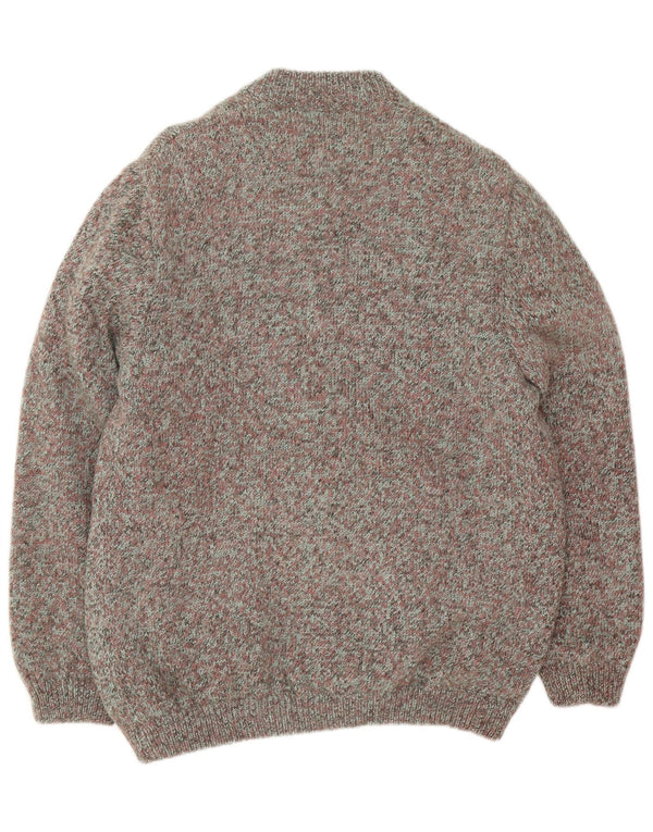 Vintage męski sweter rozpinany, duży, wielobarwny nakrapiany