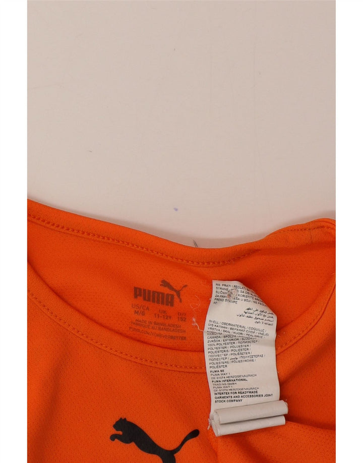 T-shirt chłopięcy Puma 11-12 lat, pomarańczowy, poliester z blokami kolorów