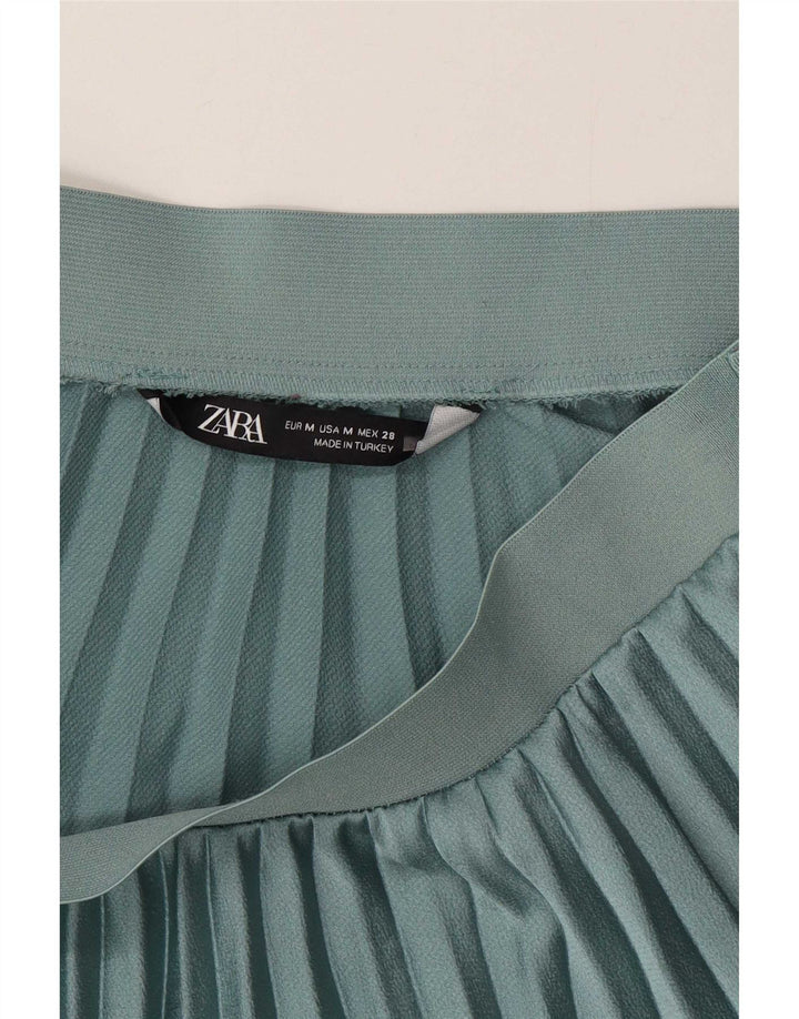 Damska asymetryczna plisowana spódnica Zara Medium W28 Zielony poliester