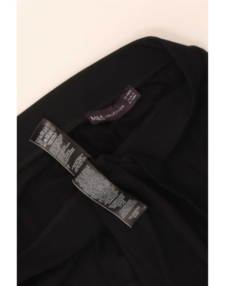 Marks & Spencer Damska plisowana spódnica midi UK 12 Medium W30 Czarny poliester
