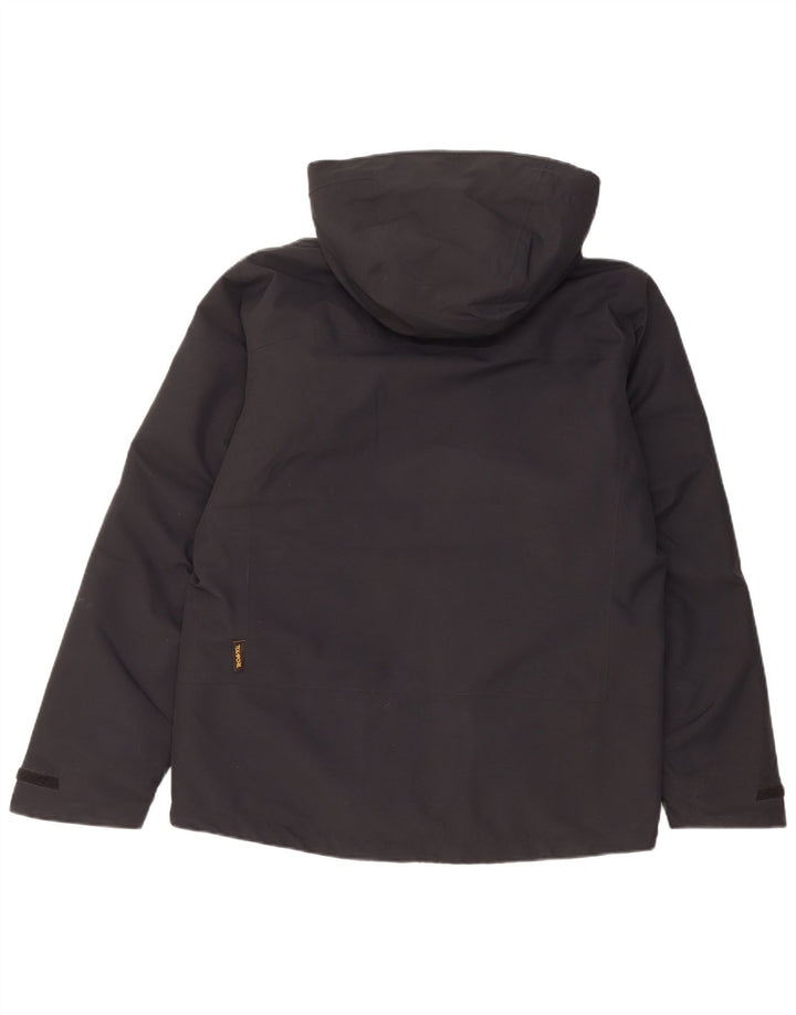 Męska kurtka wiatrówka Jack Wolfskin z kapturem UK 34, mała czarna, poliester