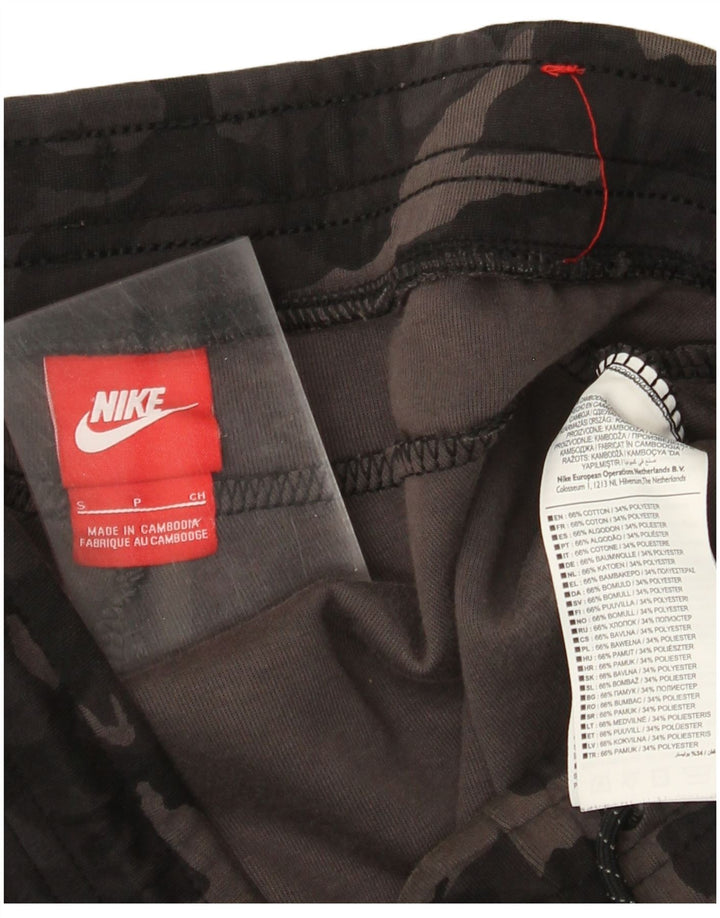 Męskie spodnie dresowe Nike, małe, czarne, bawełniane w kamuflażu