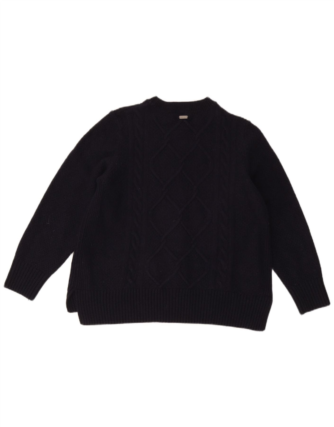 Sweter damski Barbour z okrągłym dekoltem UK 14, duży, granatowy, wełniany