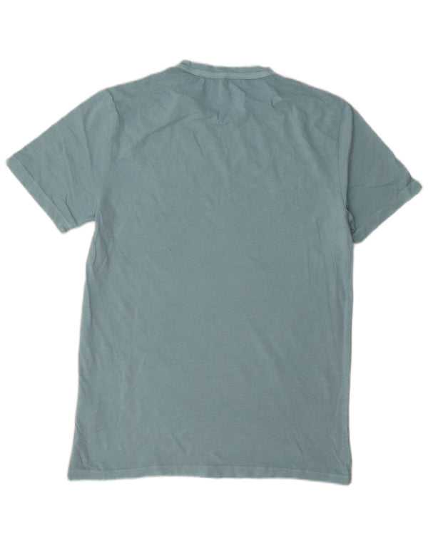All Saints Mens Regular Fit T-Shirt Top Medium Blue Cotton