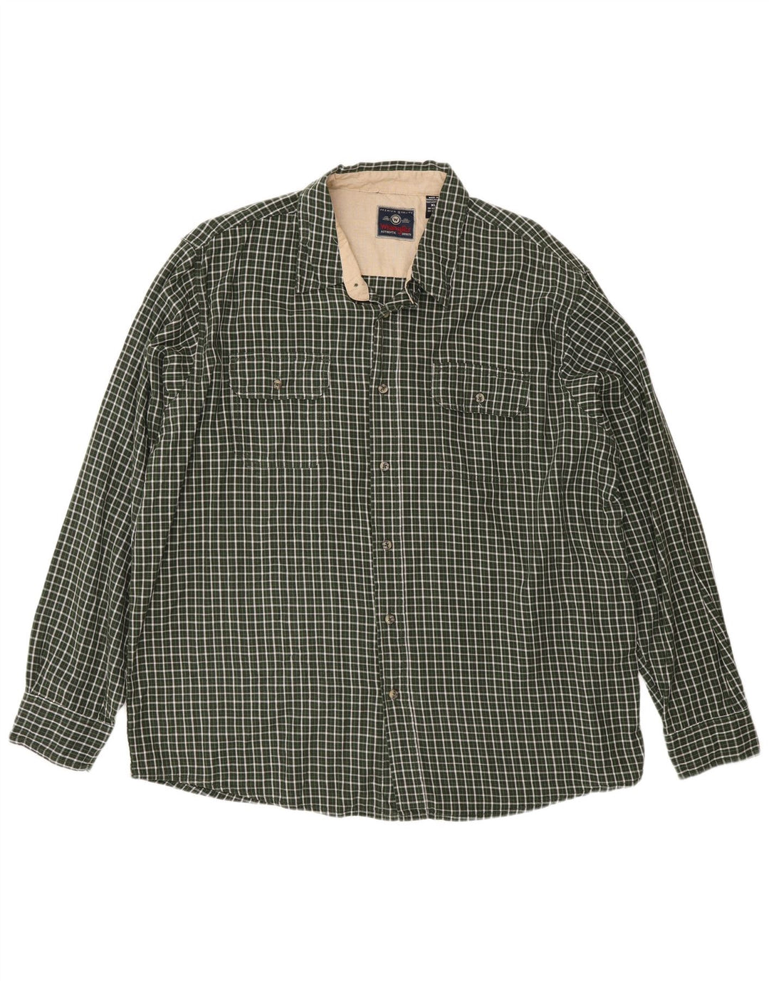 Męska koszula flanelowa Wrangler XL w zieloną kratkę