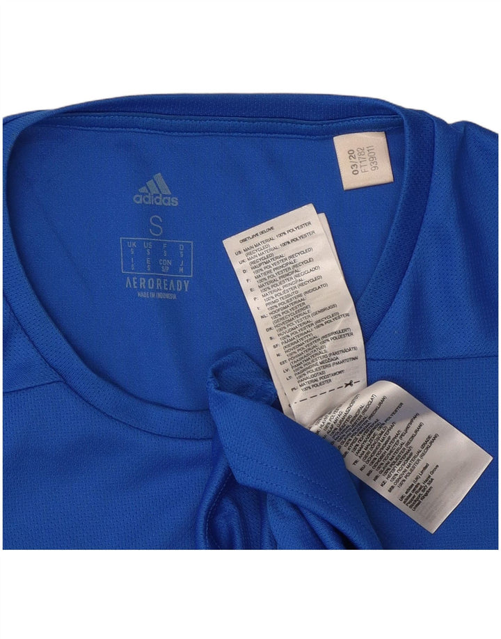 Męski T-shirt ADIDAS Aeroready, mały, niebieski, poliestrowy