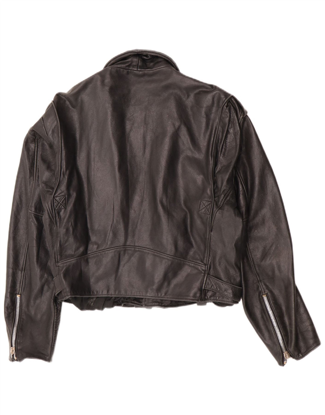 Damska kurtka motocyklowa w stylu vintage, skórzana, UK 12, średnia czarna skóra