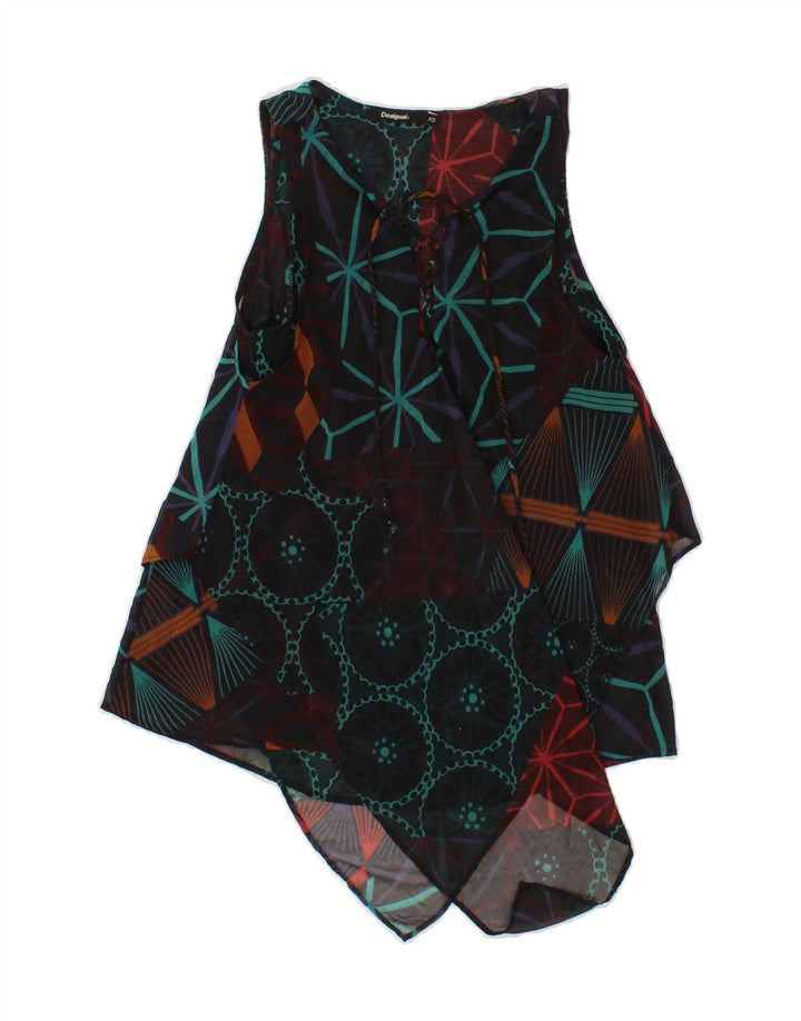 DESIGUAL Womens Abstract Pattern Asymmetrical Dress UK 6 XS Multicoloured Vintage Desigual and Second-Hand Desigual from Messina Hembry 